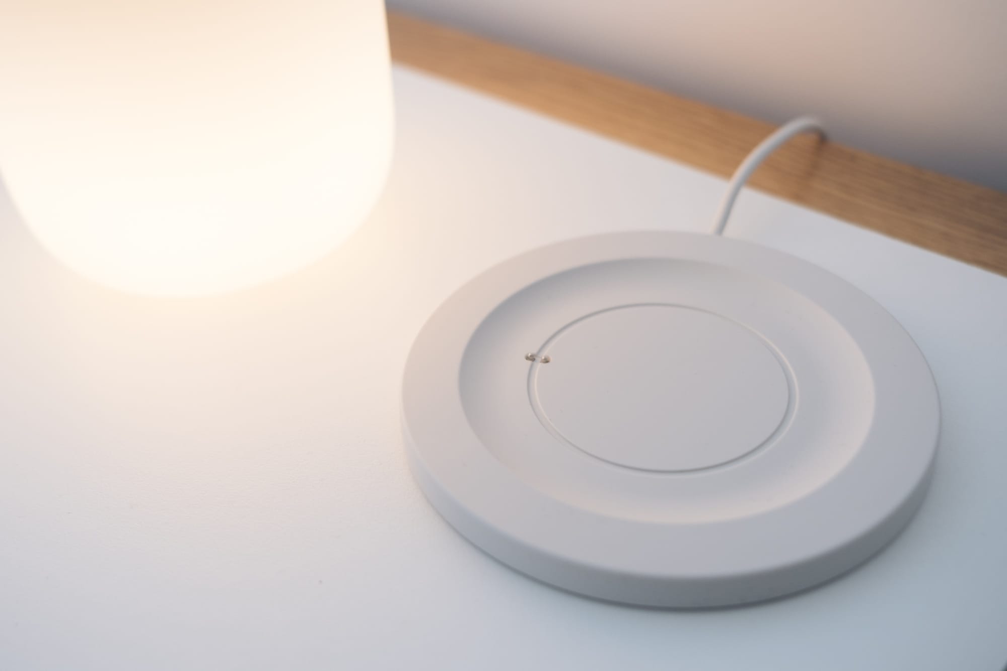close up of the base station showing the shape