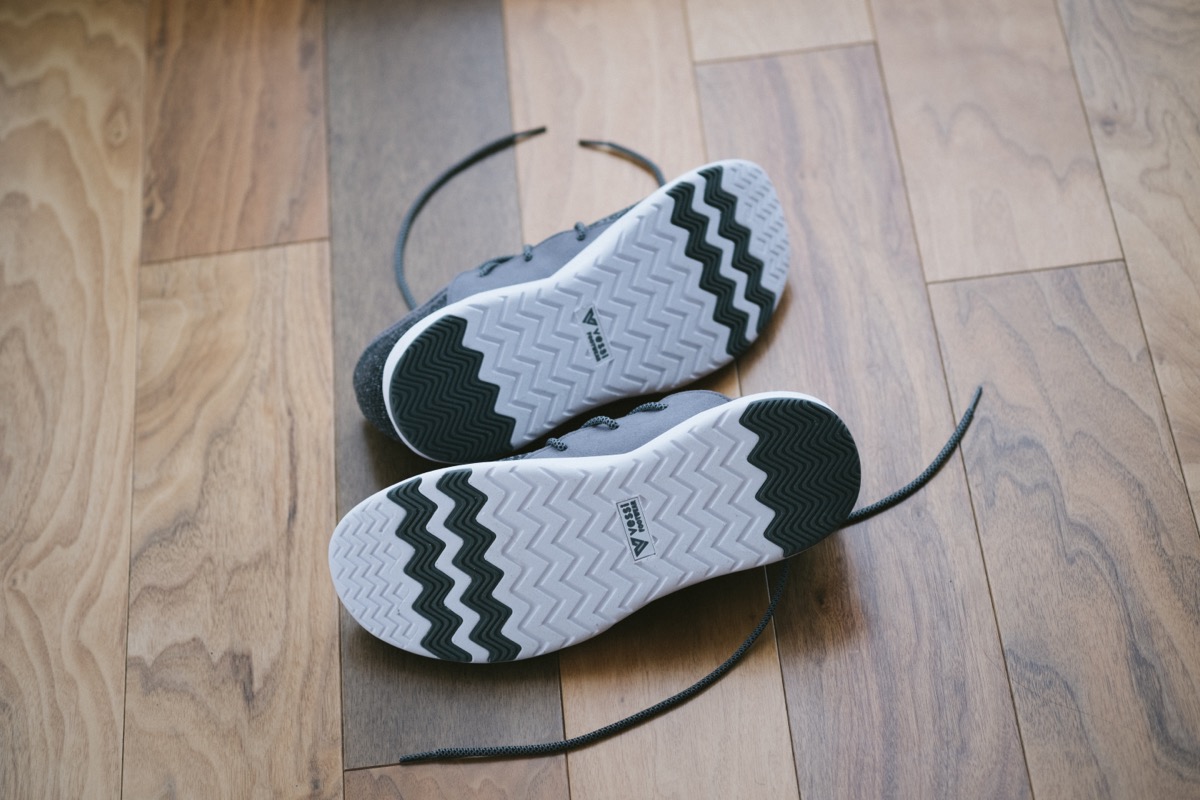 Closeup of the bottom of vessi shoes showing the sole pattern