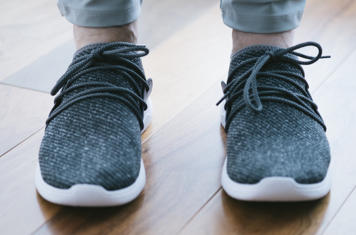 Front view of man wearing vessi shoes