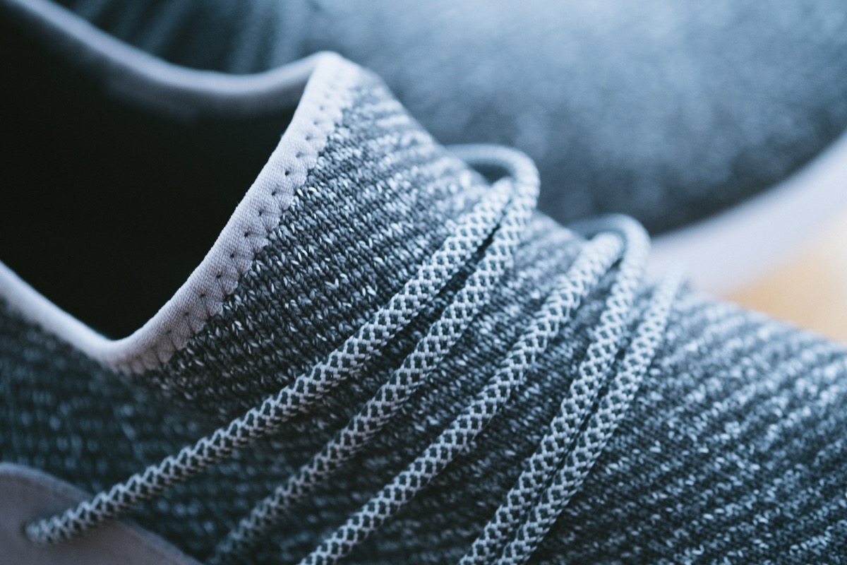 Closeup of the top front side of a vessi shoe
