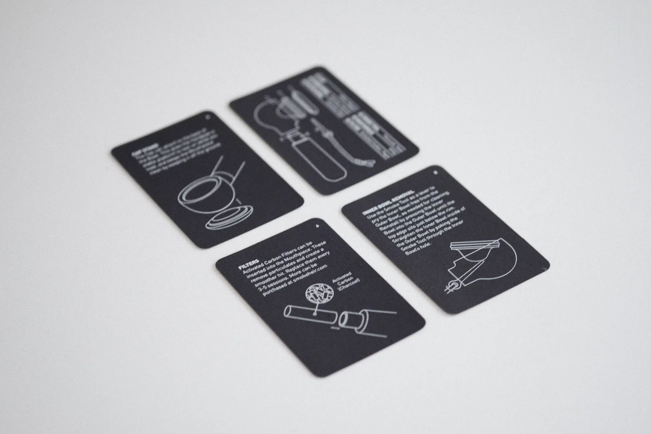 Heir instruction cards laying on table