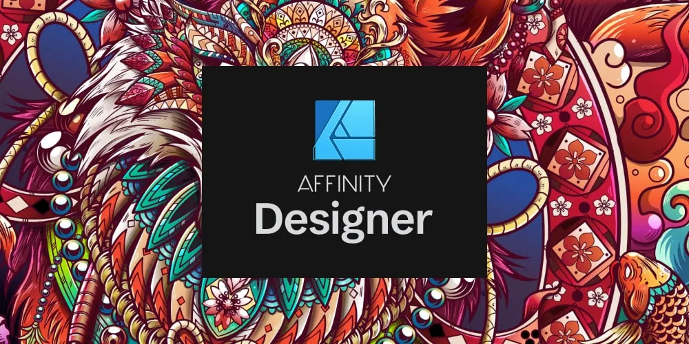 Colorful banner showing the affinity designer logo in the middle