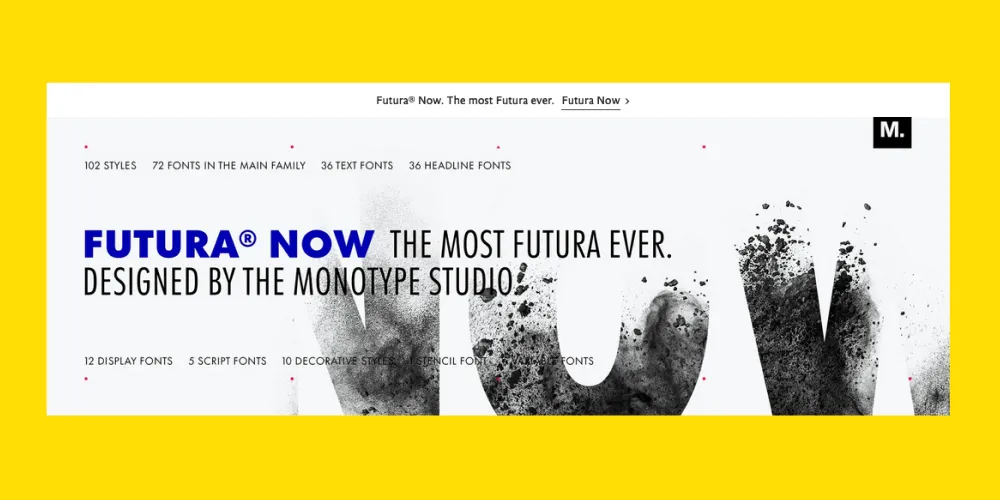 banner for fontshop showing off typefaces