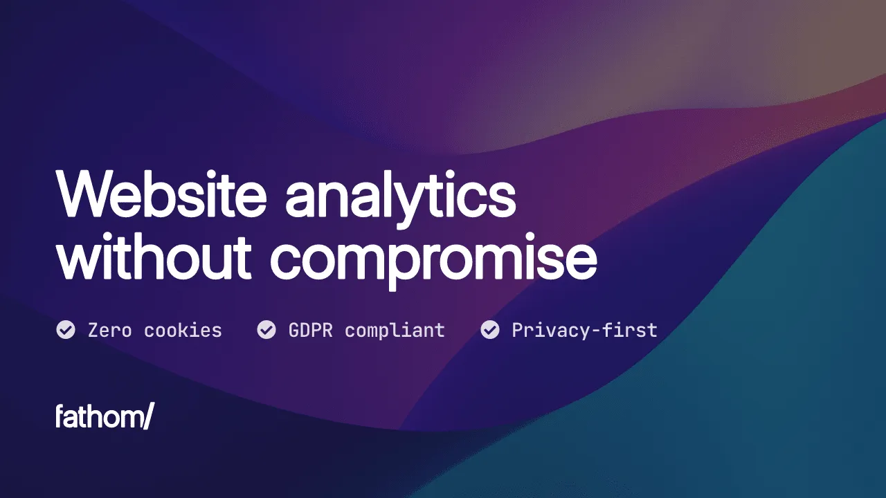 fathom analytics banner with features